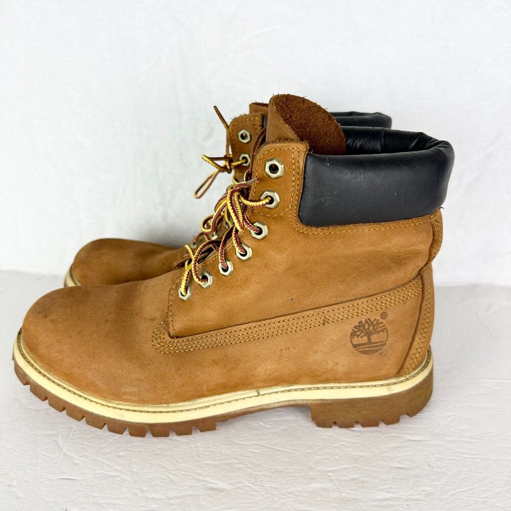 Timberland Men's Premium 6" Waterproof Boot Size 10 Wheat Leather Lace Up Work